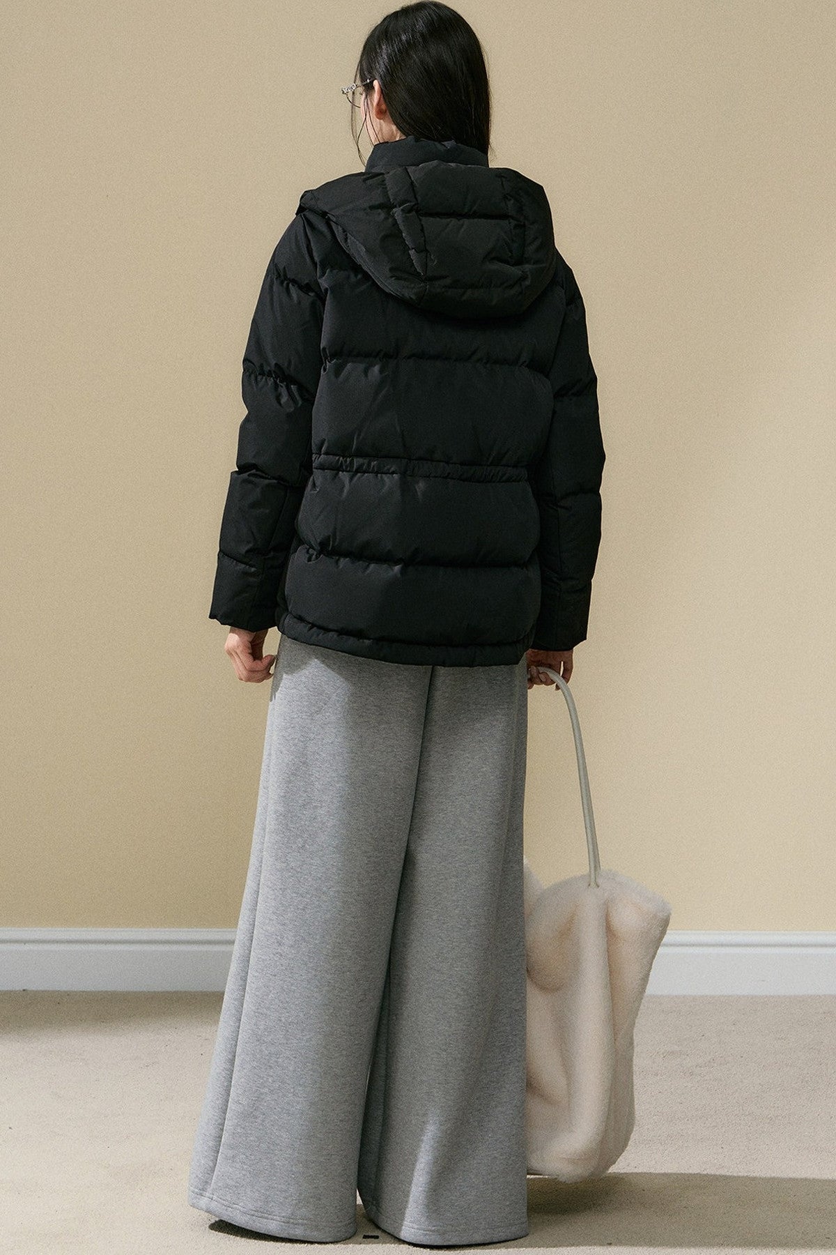 Loose Fit Hooded Duck Down Jacket