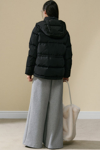 Loose Fit Hooded Duck Down Jacket