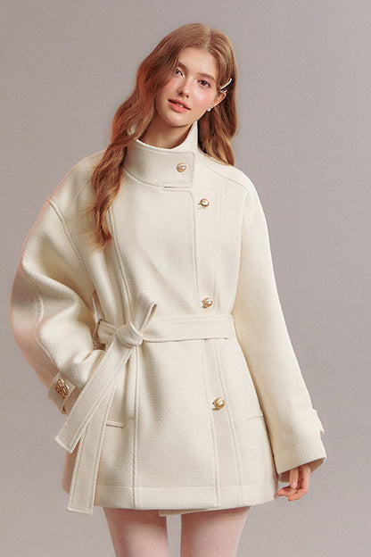 Retro Woolen Stand-Collar Coat