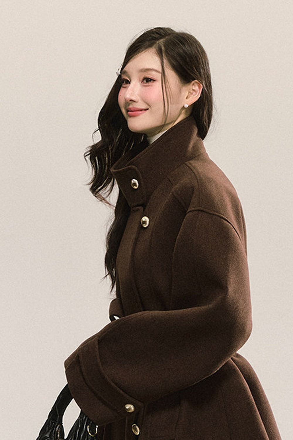 Retro Woolen Stand-Collar Coat