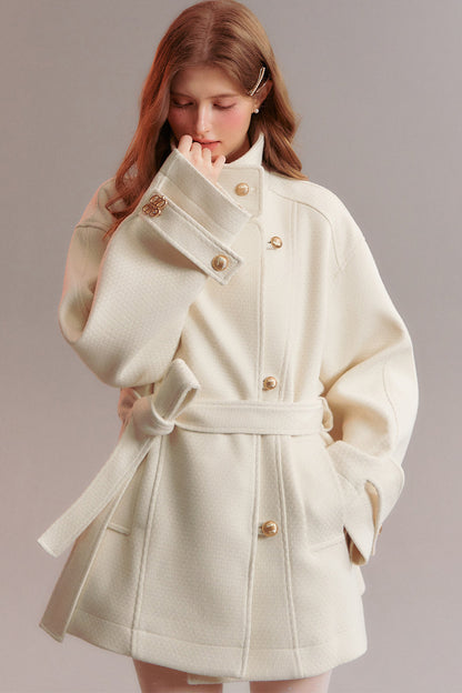 Retro Woolen Stand-Collar Coat