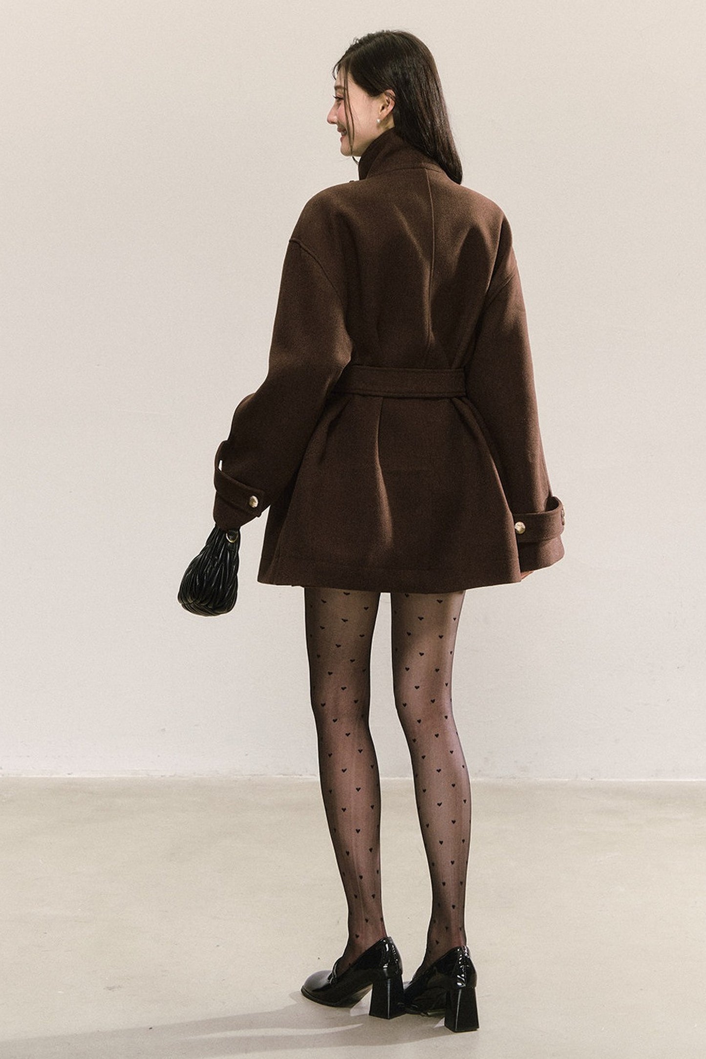 Retro Woolen Stand-Collar Coat