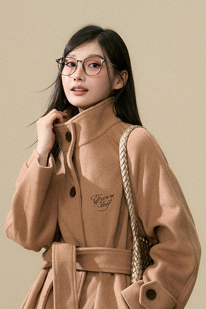 Brown Wool Embroidered Jacket and Pants Set-Up