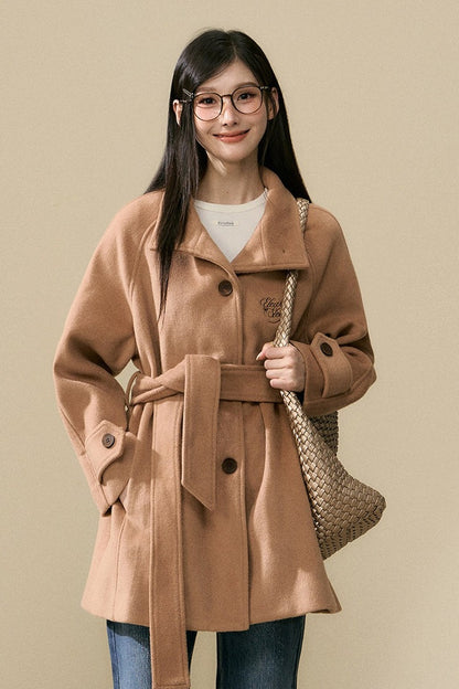 Brown Wool Embroidered Jacket and Pants Set-Up