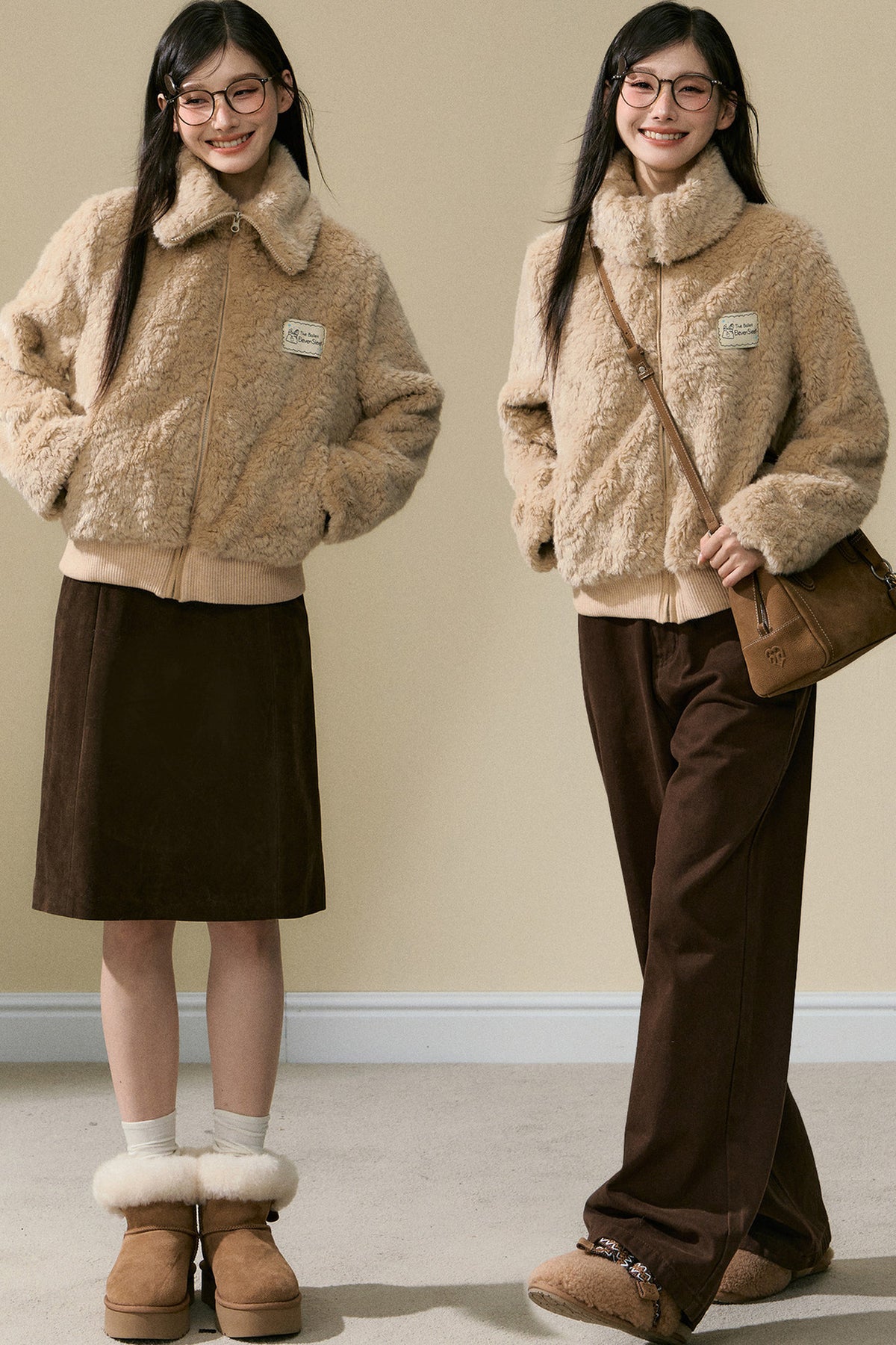 Warm Plush Jacket and Pants Set-Up