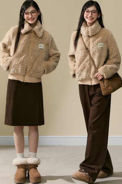 Warm Plush Jacket and Pants Set-Up