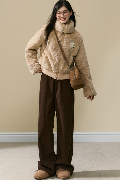 Warm Plush Jacket and Pants Set-Up