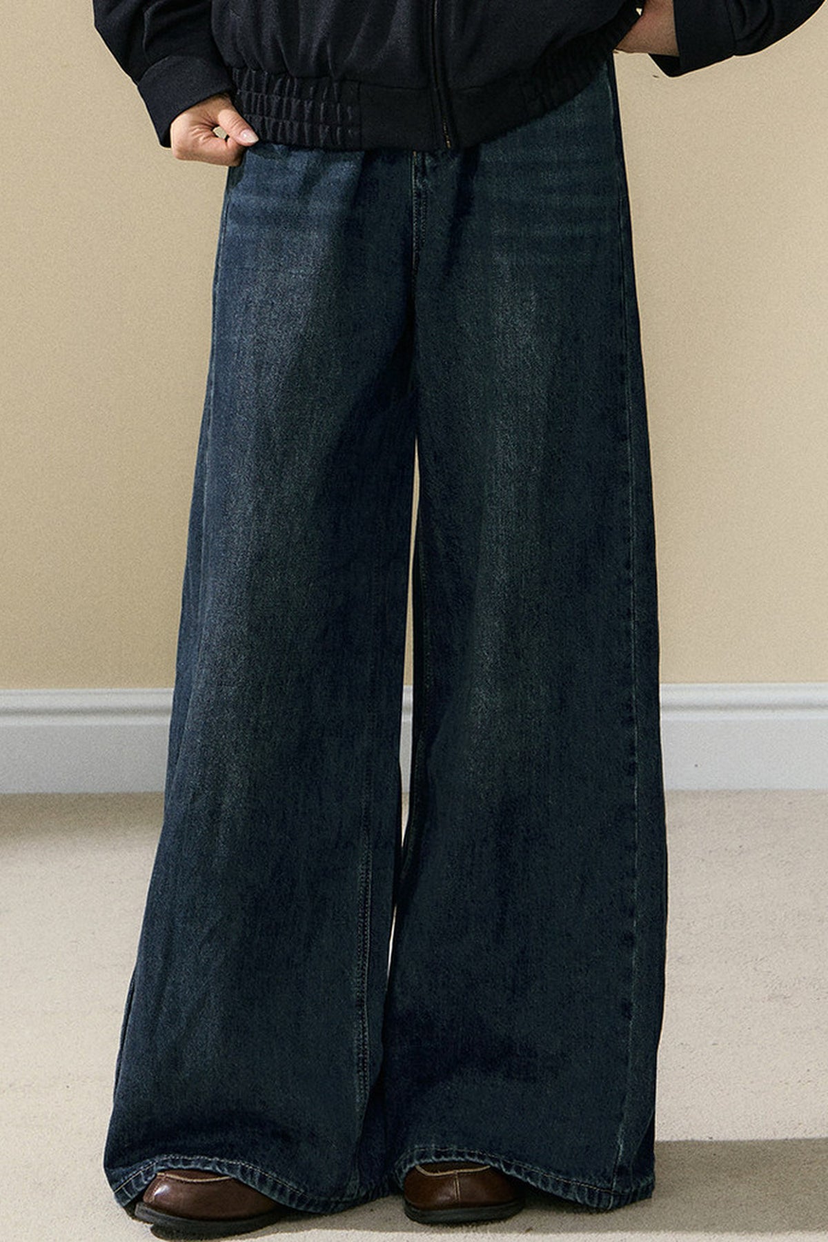 Autumn Washed Vintage Wide-Leg Jeans