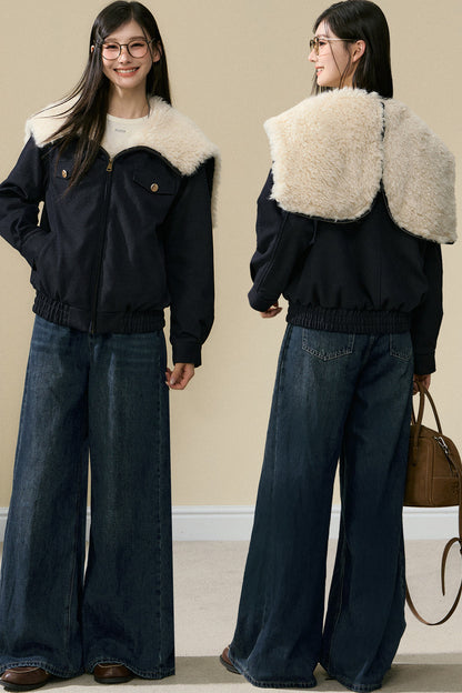 Autumn Washed Vintage Wide-Leg Jeans