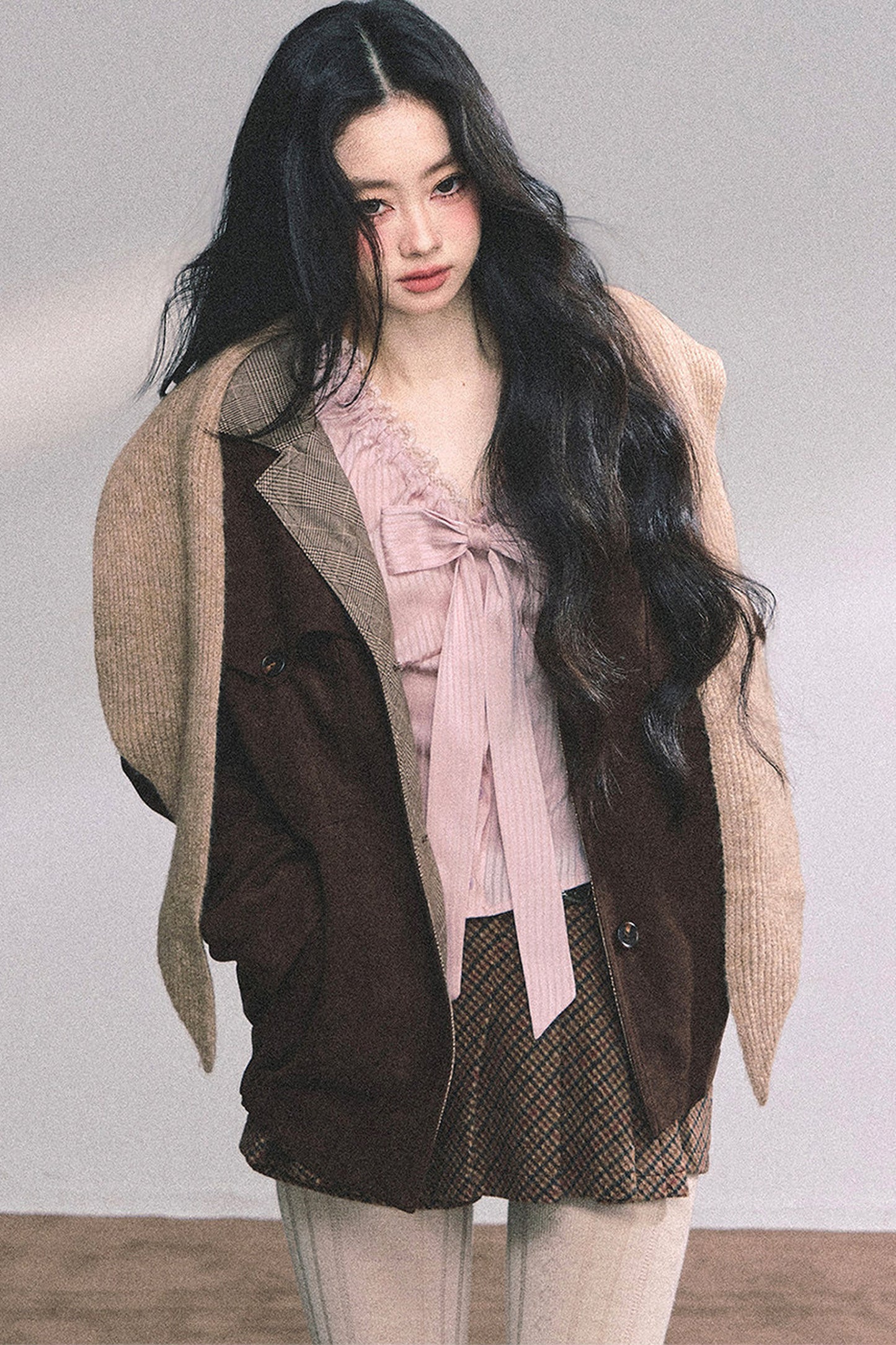 Lace Striped Autumn Blouse