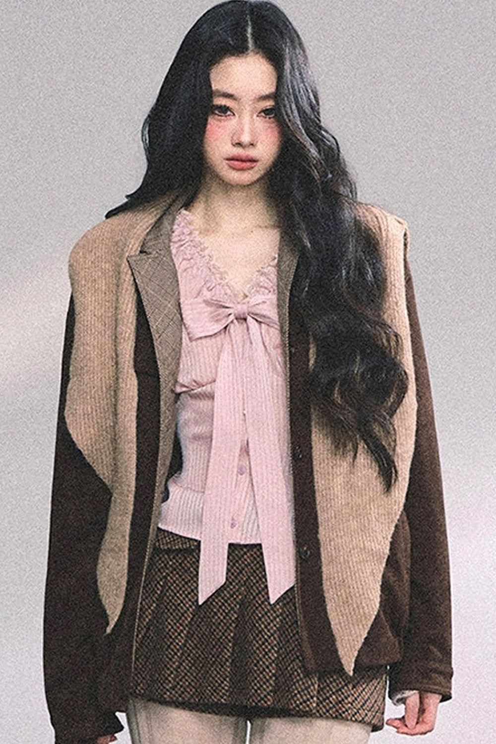 Lace Striped Autumn Blouse