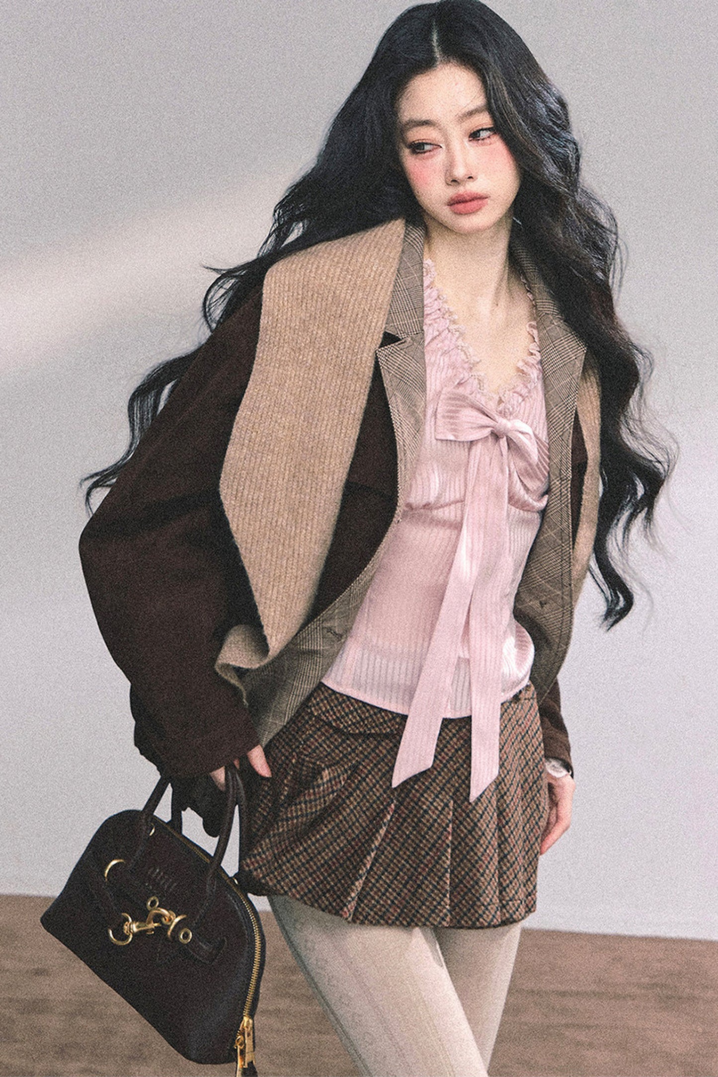 Lace Striped Autumn Blouse