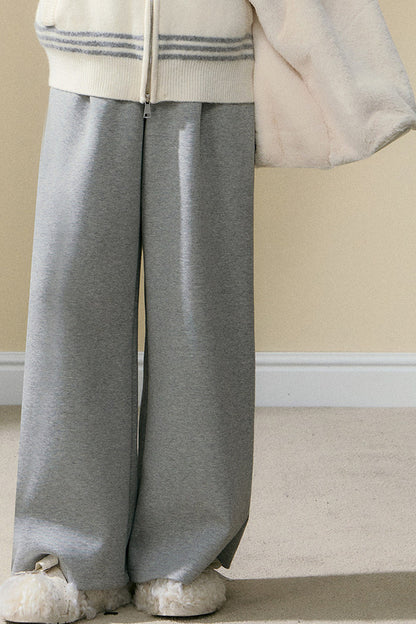 Gray Hooded Cardigan Jacket and Pants Set-Up