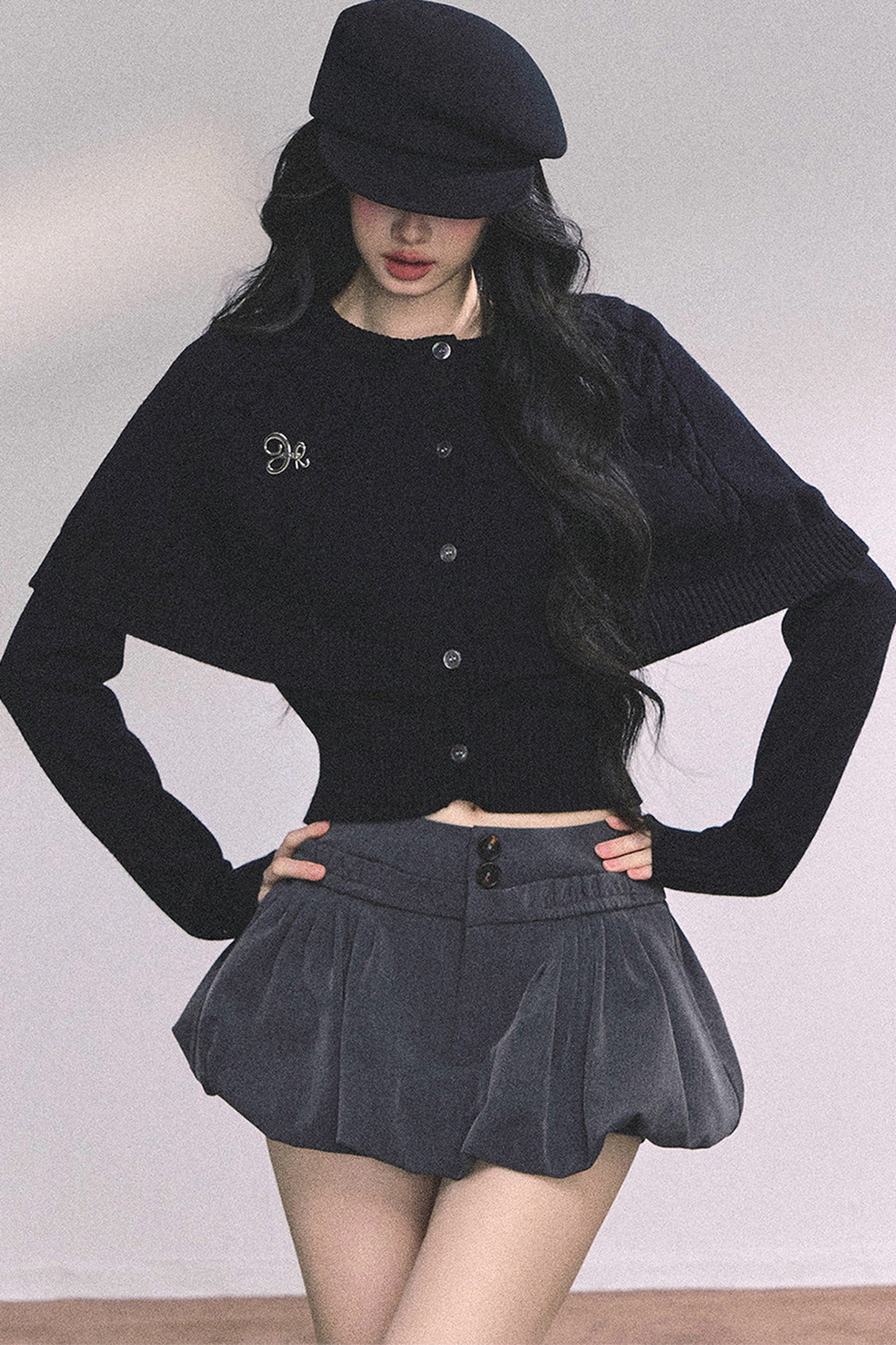 Knitted Cable Cape Sweater