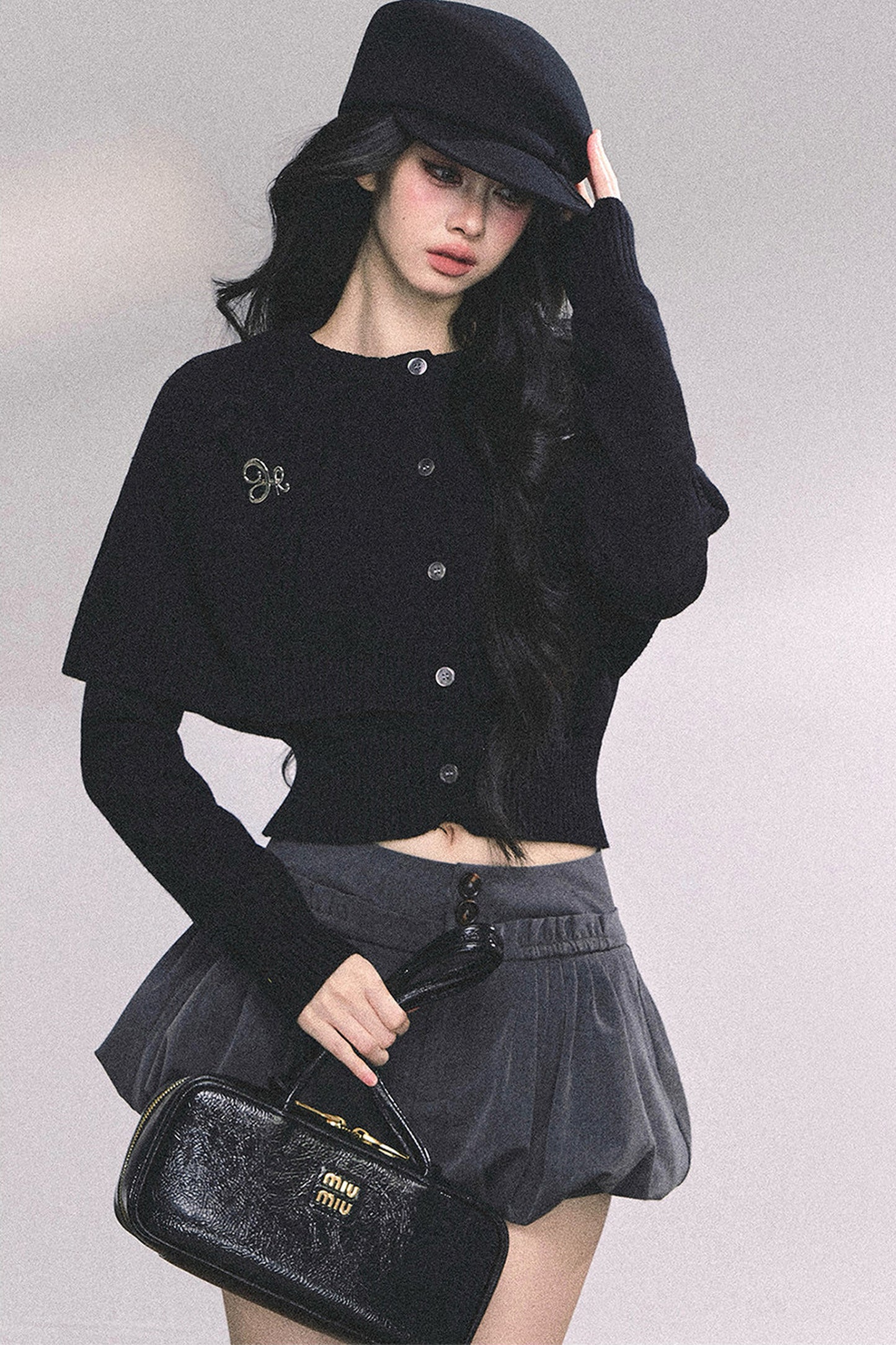 Knitted Cable Cape Sweater