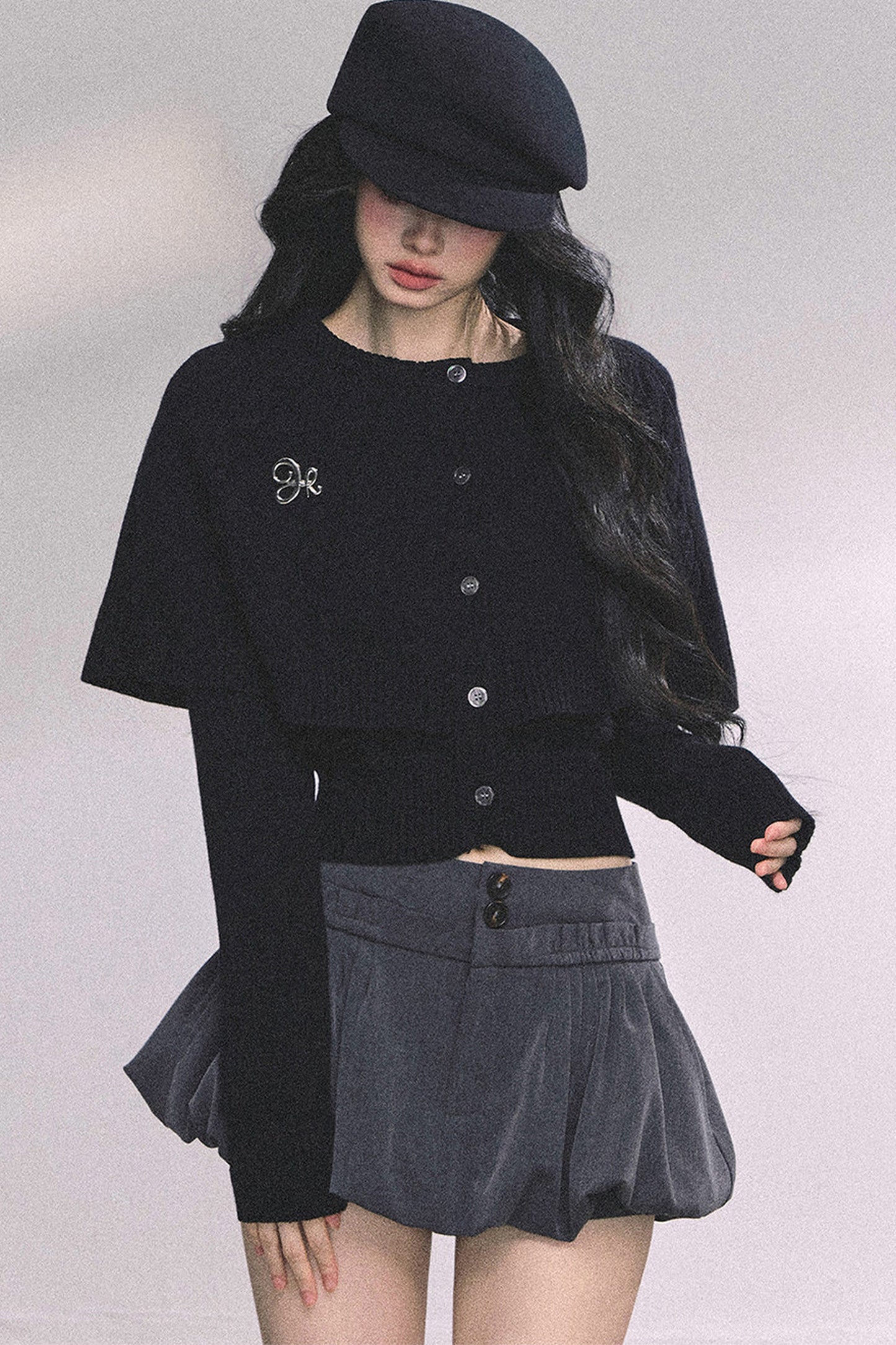 Knitted Cable Cape Sweater