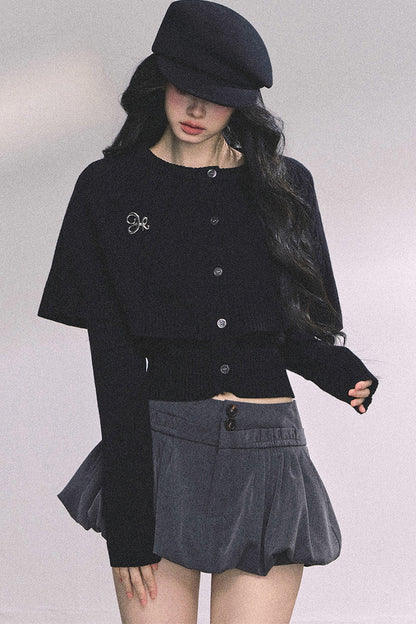 Knitted Cable Cape Sweater