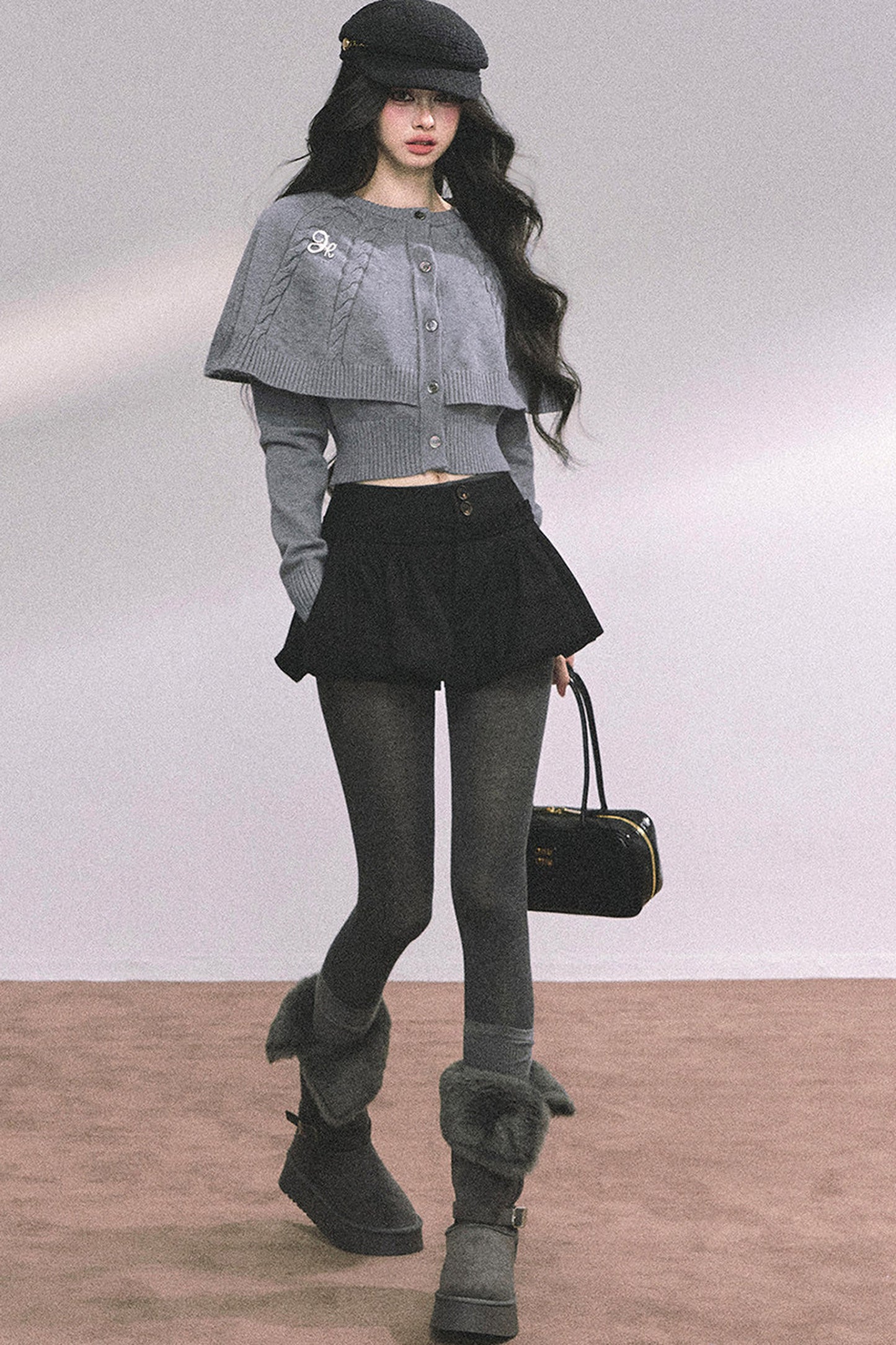 Knitted Cable Cape Sweater