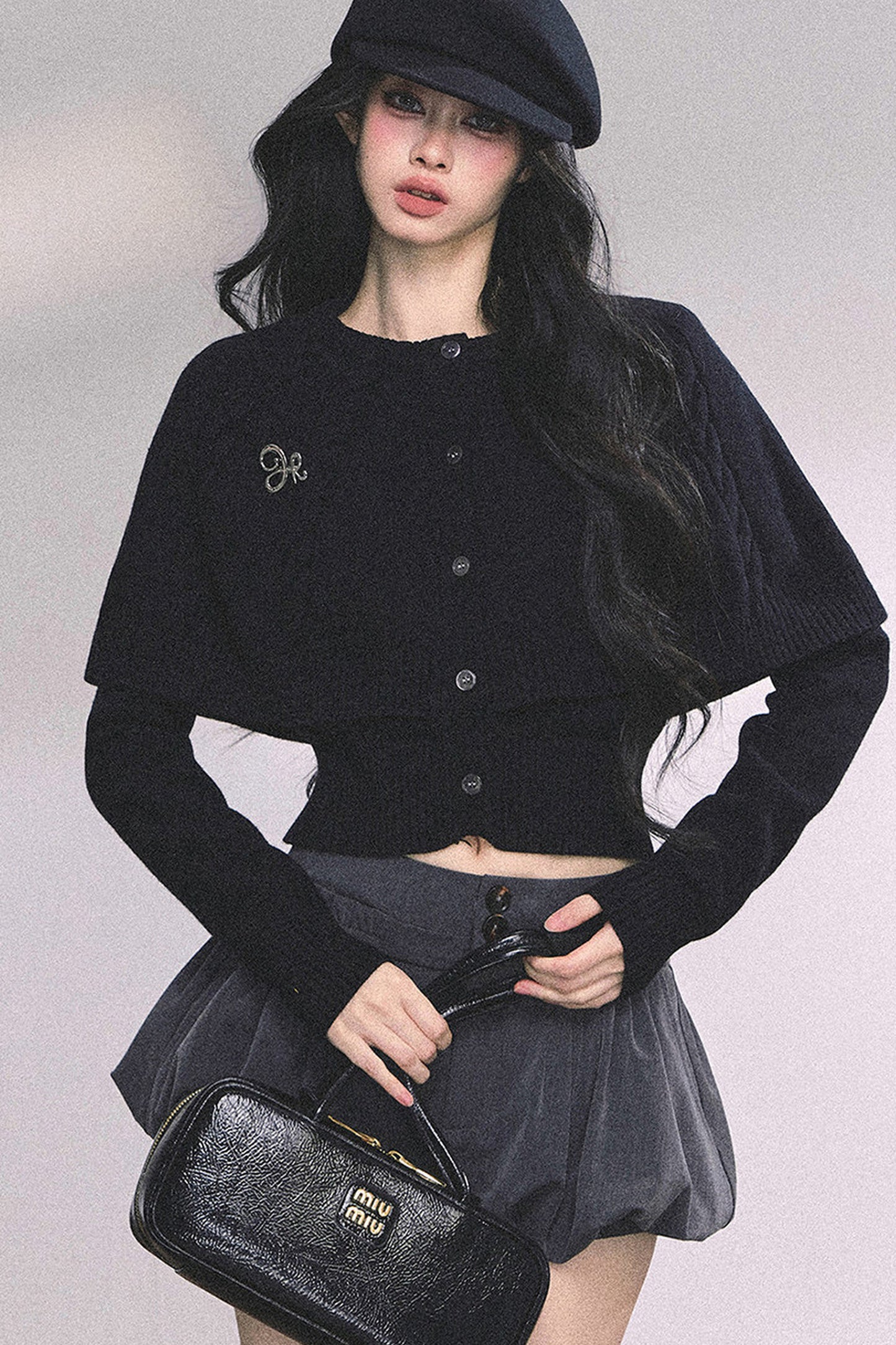 Knitted Cable Cape Sweater