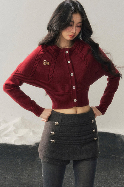 Knitted Cable Cape Sweater