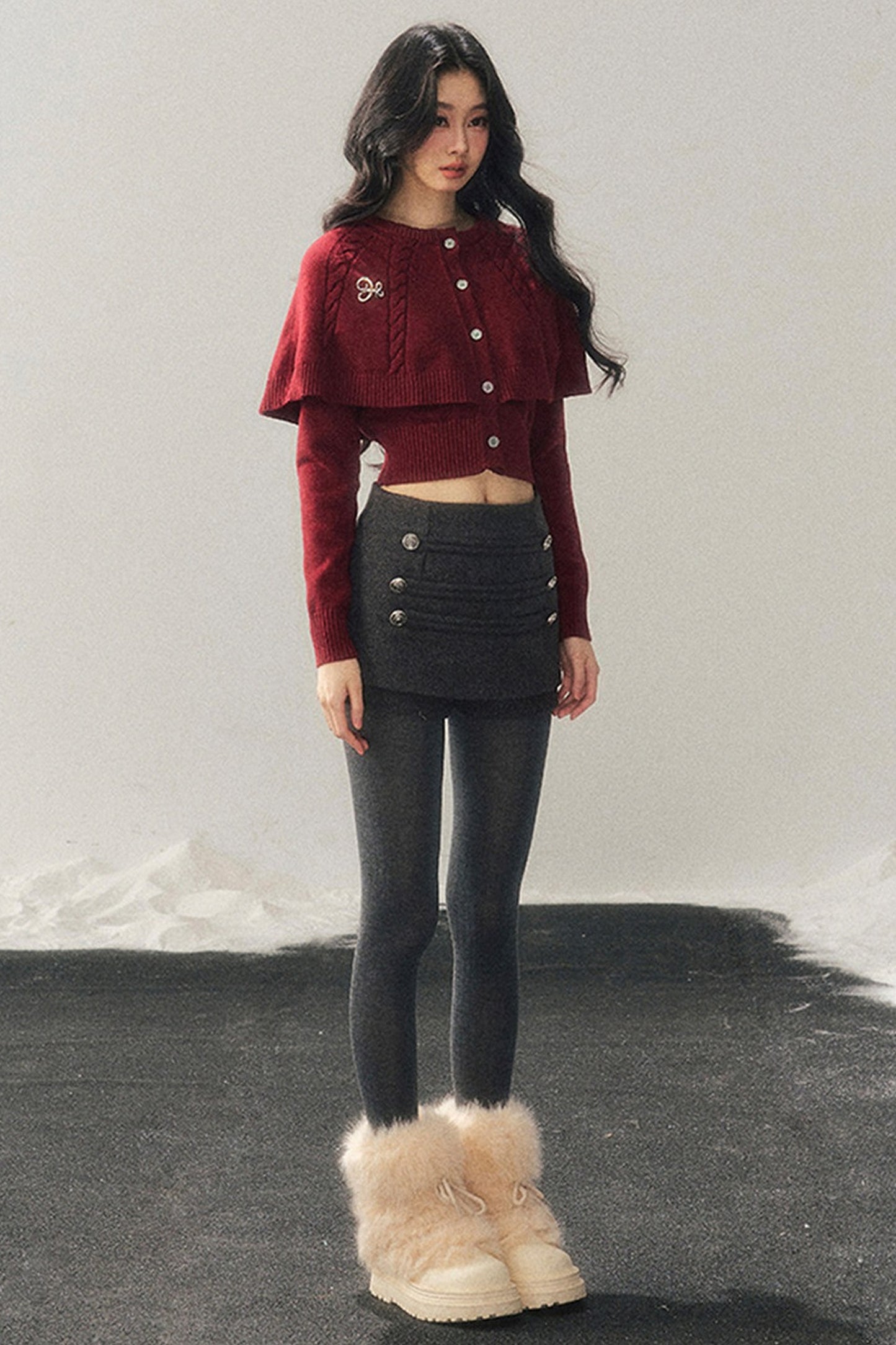 Knitted Cable Cape Sweater