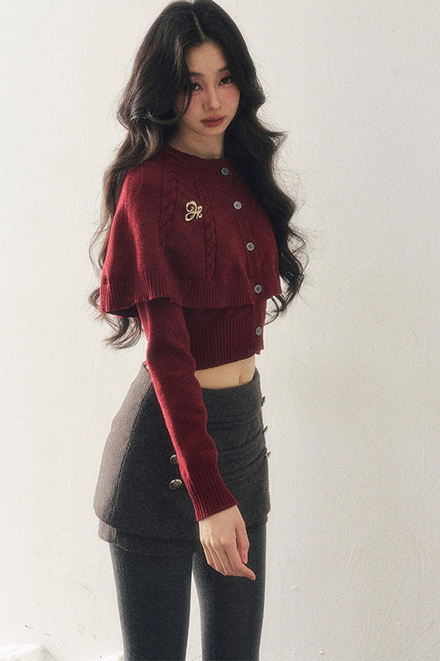 Knitted Cable Cape Sweater