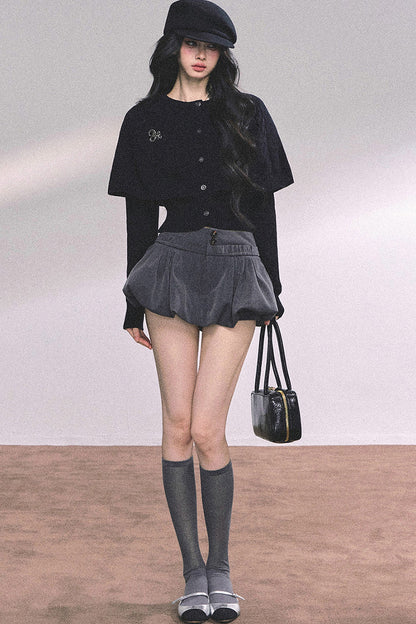 Knitted Cable Cape Sweater