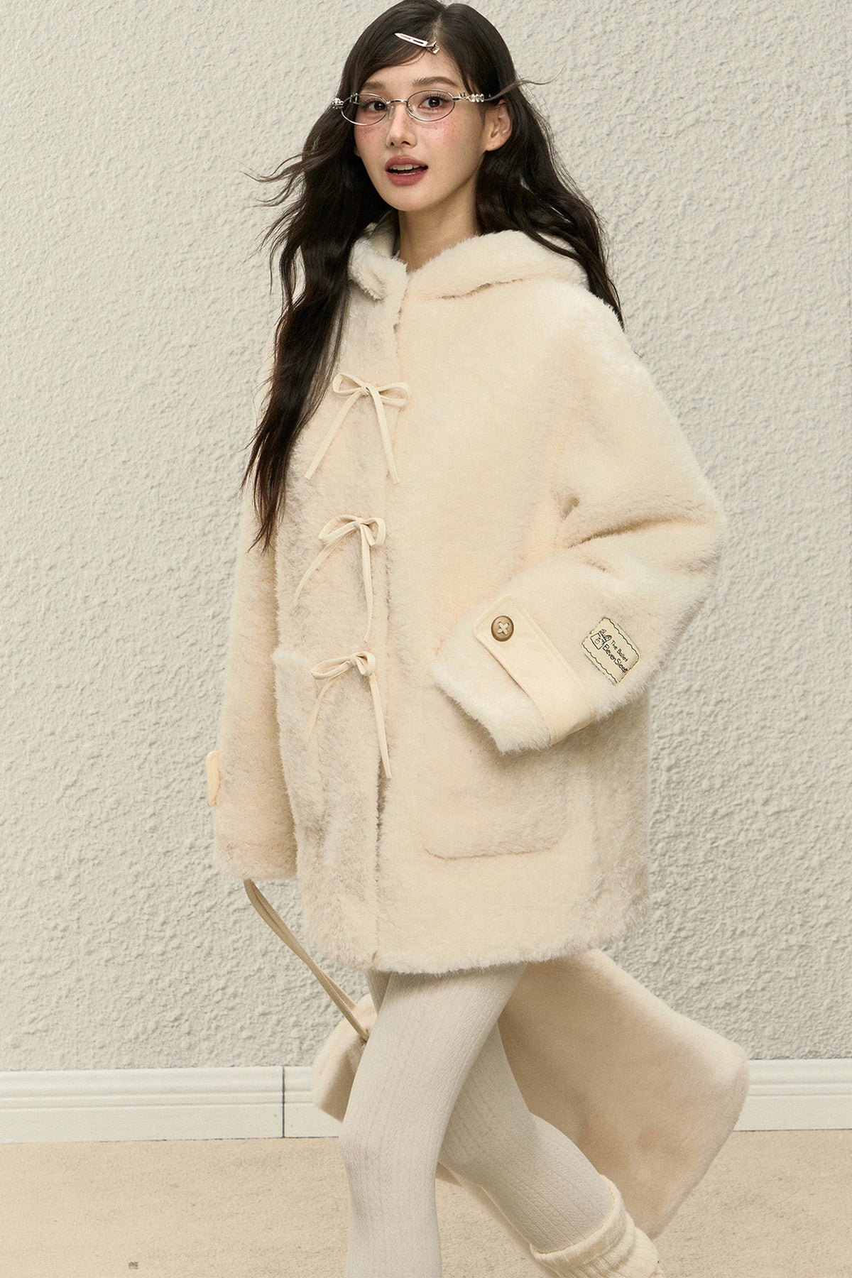 Plush Hooded Coat and Pants Set-Up
