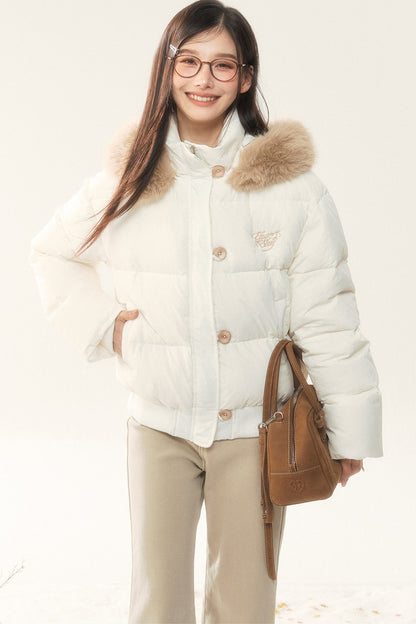 White Duck Down Jacket and Pants Set-Up