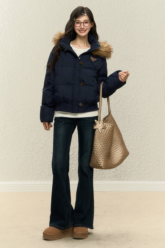 White Duck Down Jacket and Pants Set-Up