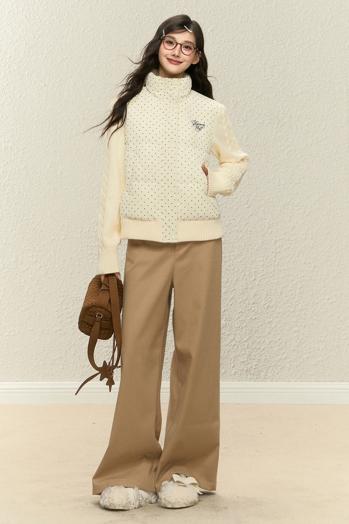 Polka Dot Cotton Jacket and Pants Set-Up