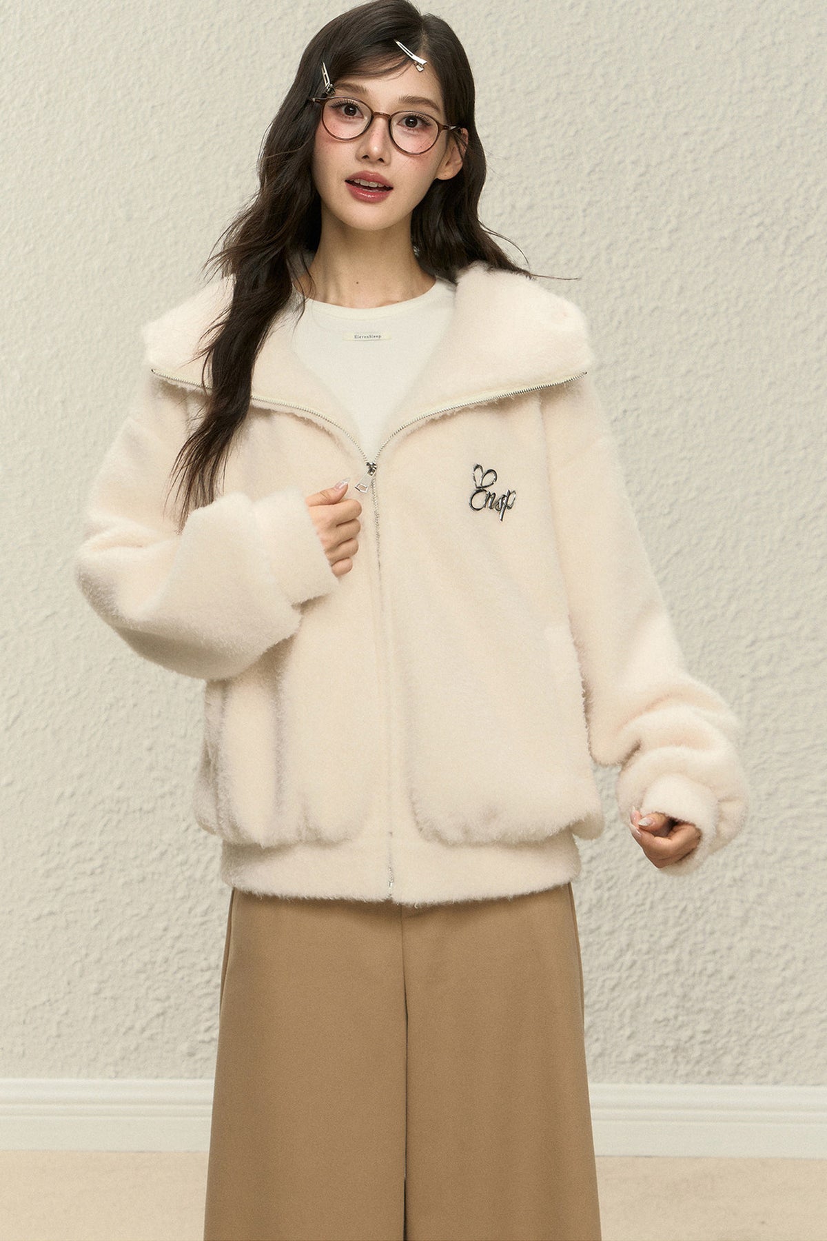 Winter Hooded Lapel Jacket and Pants Set-Up