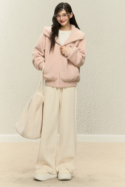 Winter Hooded Lapel Jacket and Pants Set-Up