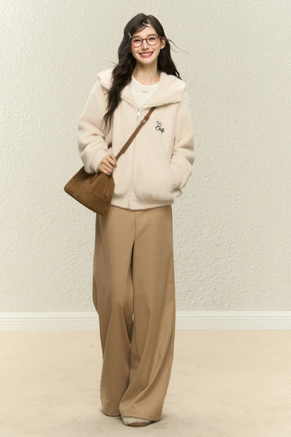Winter Hooded Lapel Jacket and Pants Set-Up