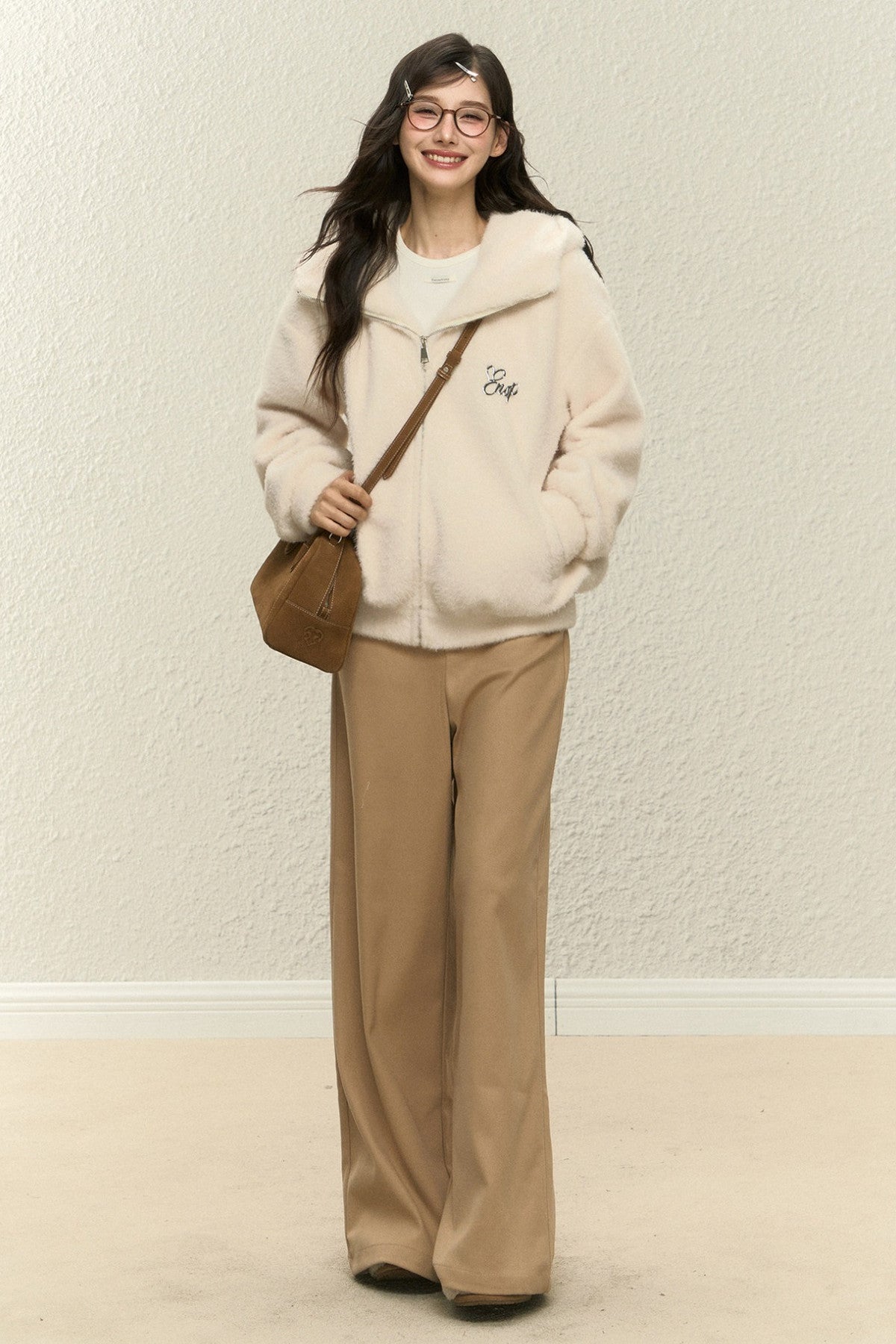 Winter Hooded Lapel Jacket and Pants Set-Up