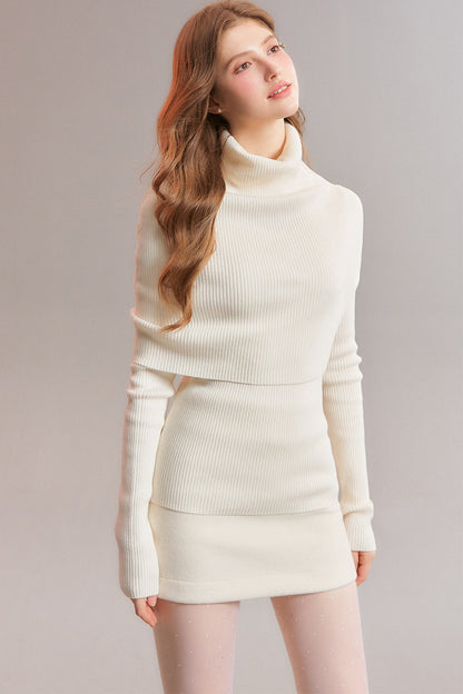 White Elegant Textured Sweater