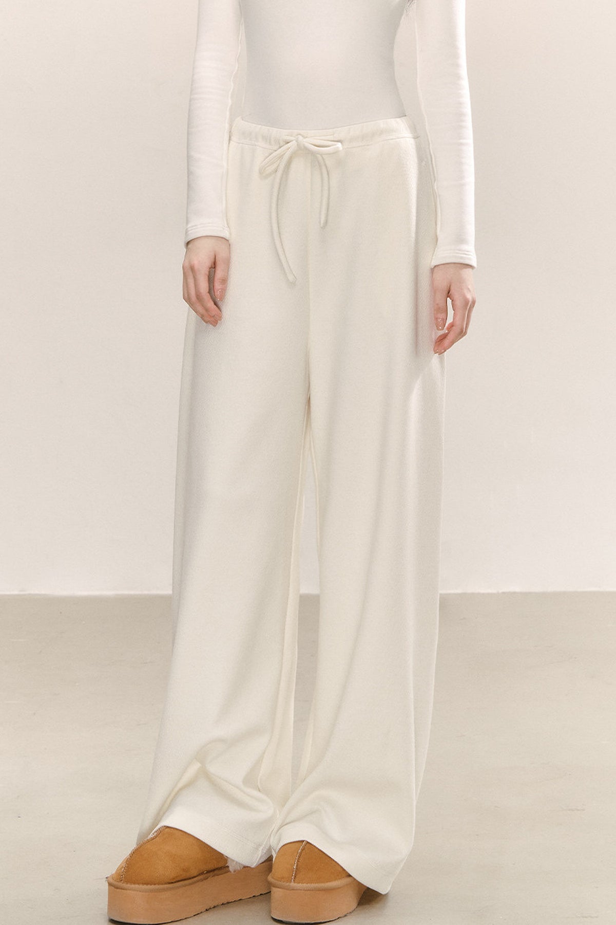 Thickened Knit Wide-Leg Pants