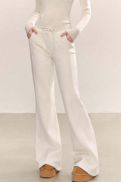 High-Waisted Thickened Knitted Pants