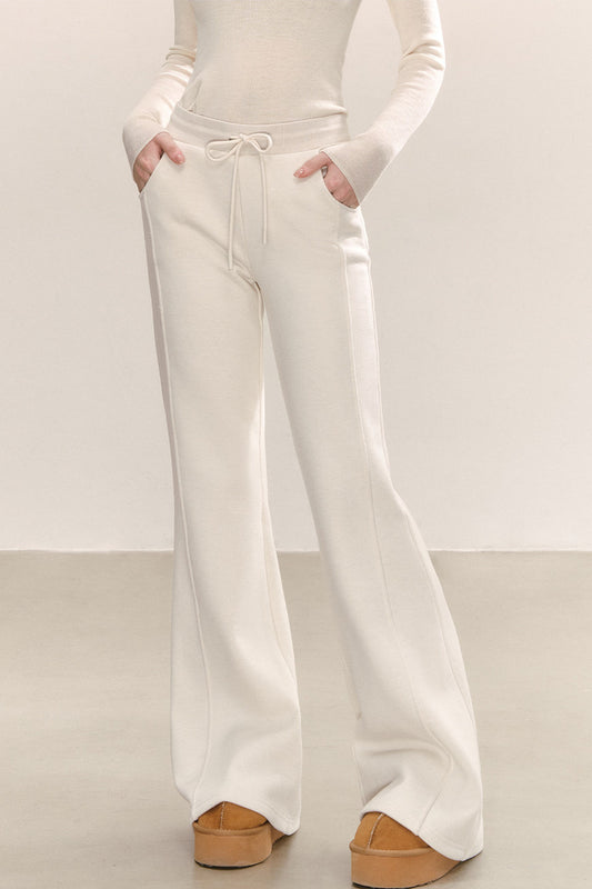 Pantalones de punto grueso de tiro alto