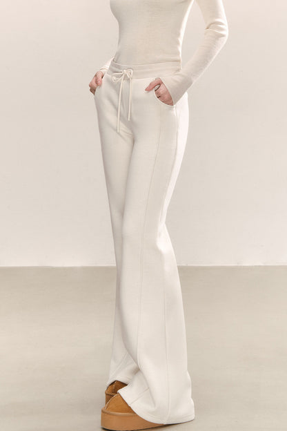 High-Waisted Thickened Knitted Pants