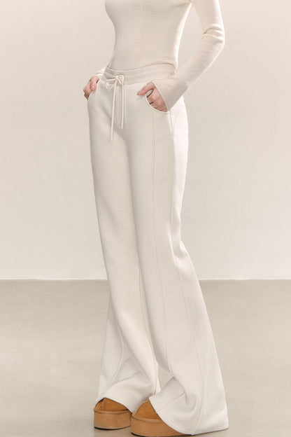 High-Waisted Thickened Knitted Pants