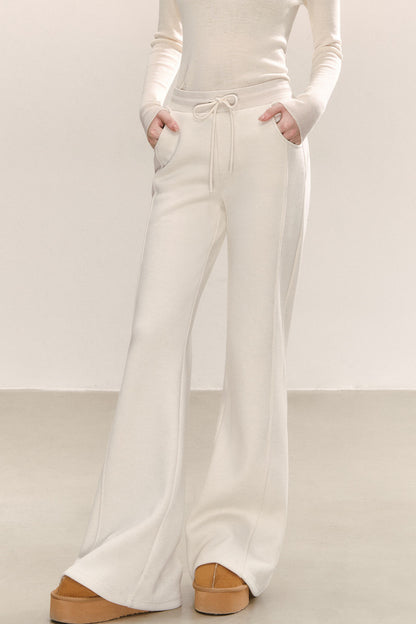 High-Waisted Thickened Knitted Pants