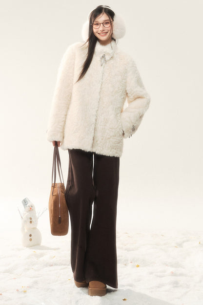 Plush Faux Fur Coat and Pants