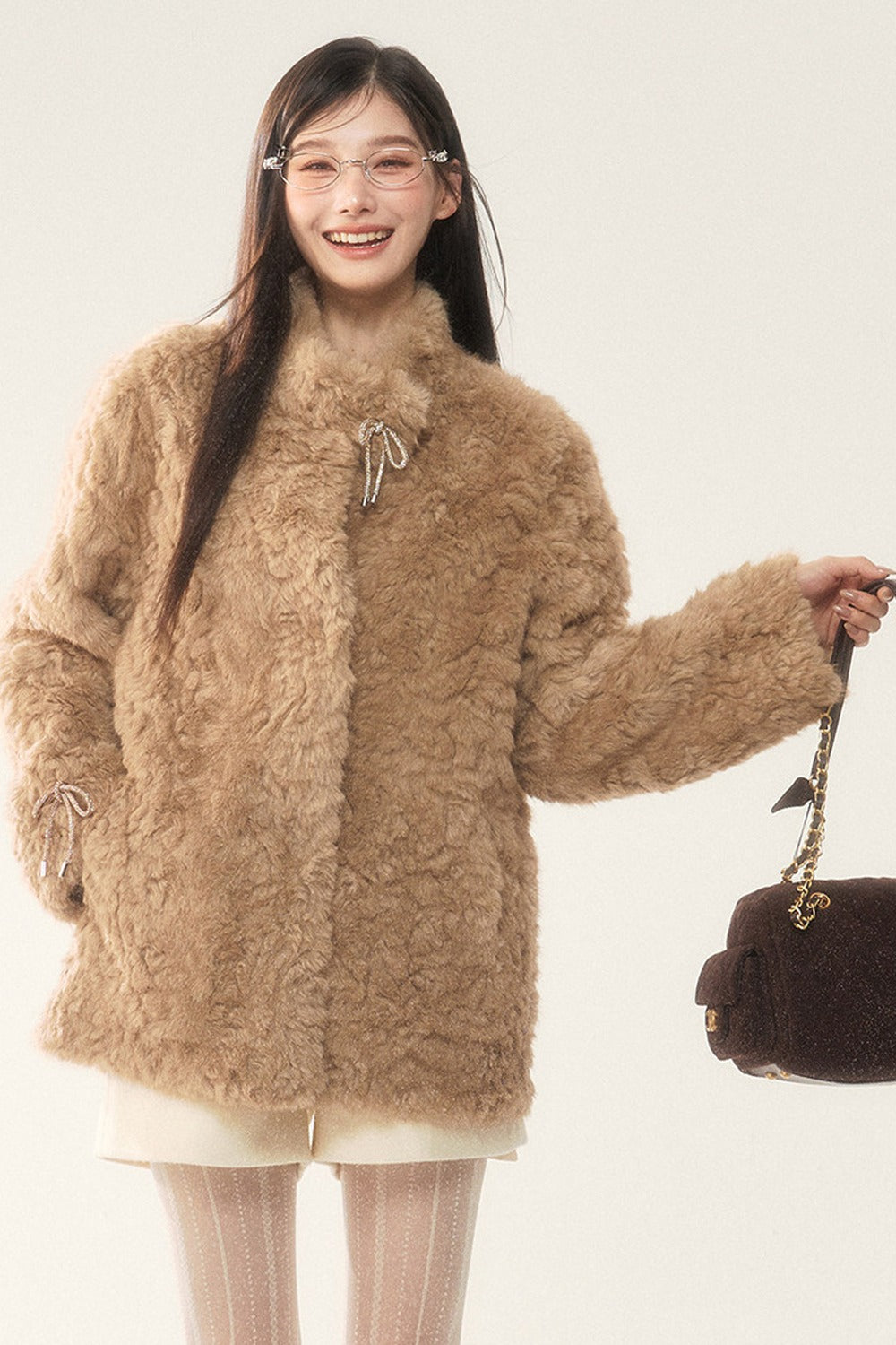Plush Faux Fur Coat and Pants