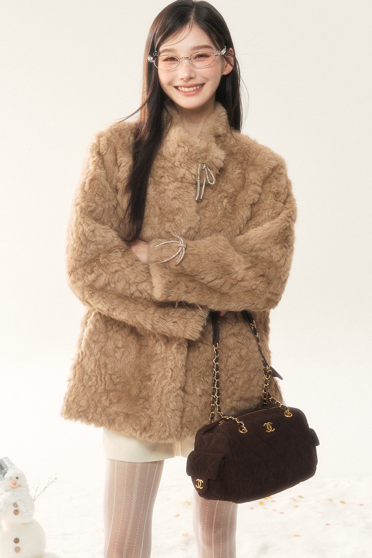 Plush Faux Fur Coat and Pants