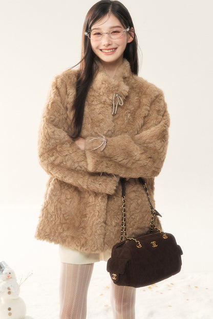Plush Faux Fur Coat and Pants