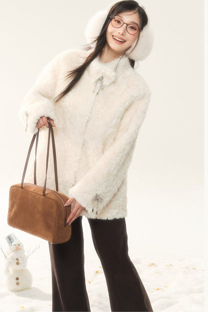 Plush Faux Fur Coat and Pants