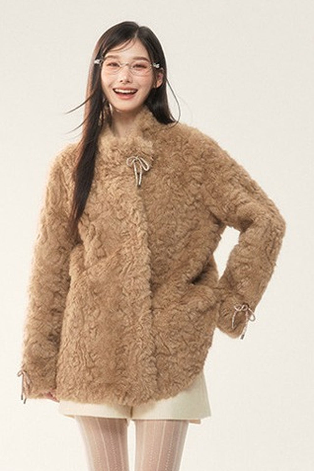 Plush Faux Fur Coat and Pants