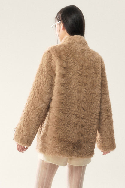 Plush Faux Fur Coat and Pants