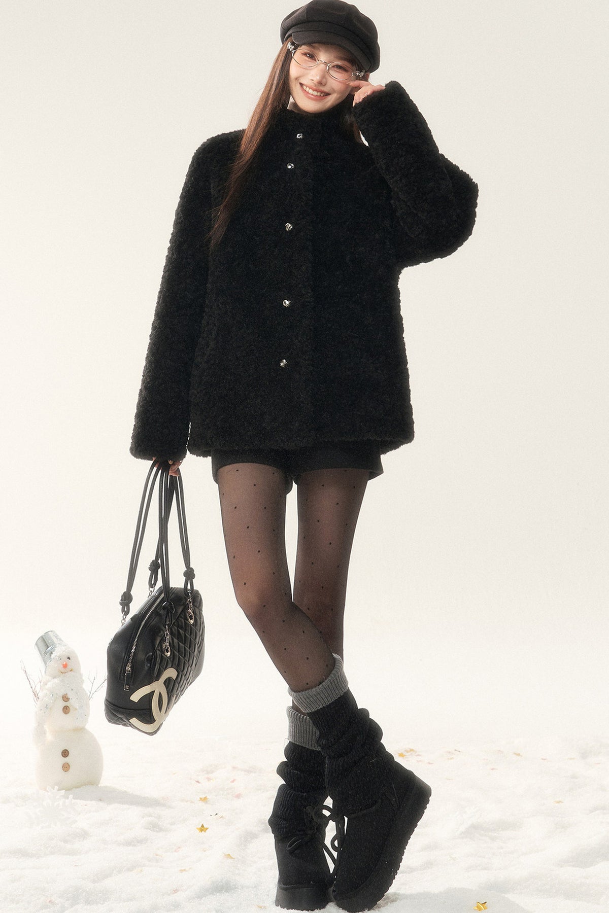 Thick Fur Integrated Jacket and Pants Set-Up